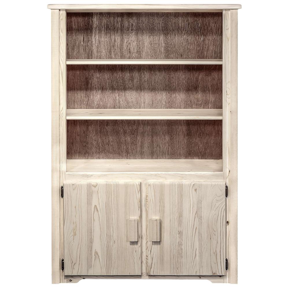 Homestead Collection Bookcase with Storage, Clear Lacquer Finish. Picture 1