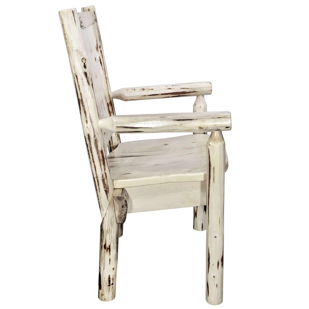 Montana Collection Captain's Chair, Clear Lacquer Finish w/ Ergonomic Wooden Seat. Picture 4