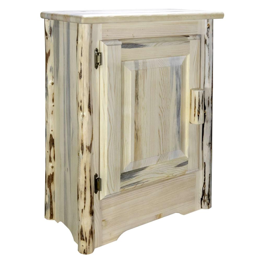 Montana Collection Accent Cabinet, Left Hinged, Clear Lacquer Finish. Picture 1