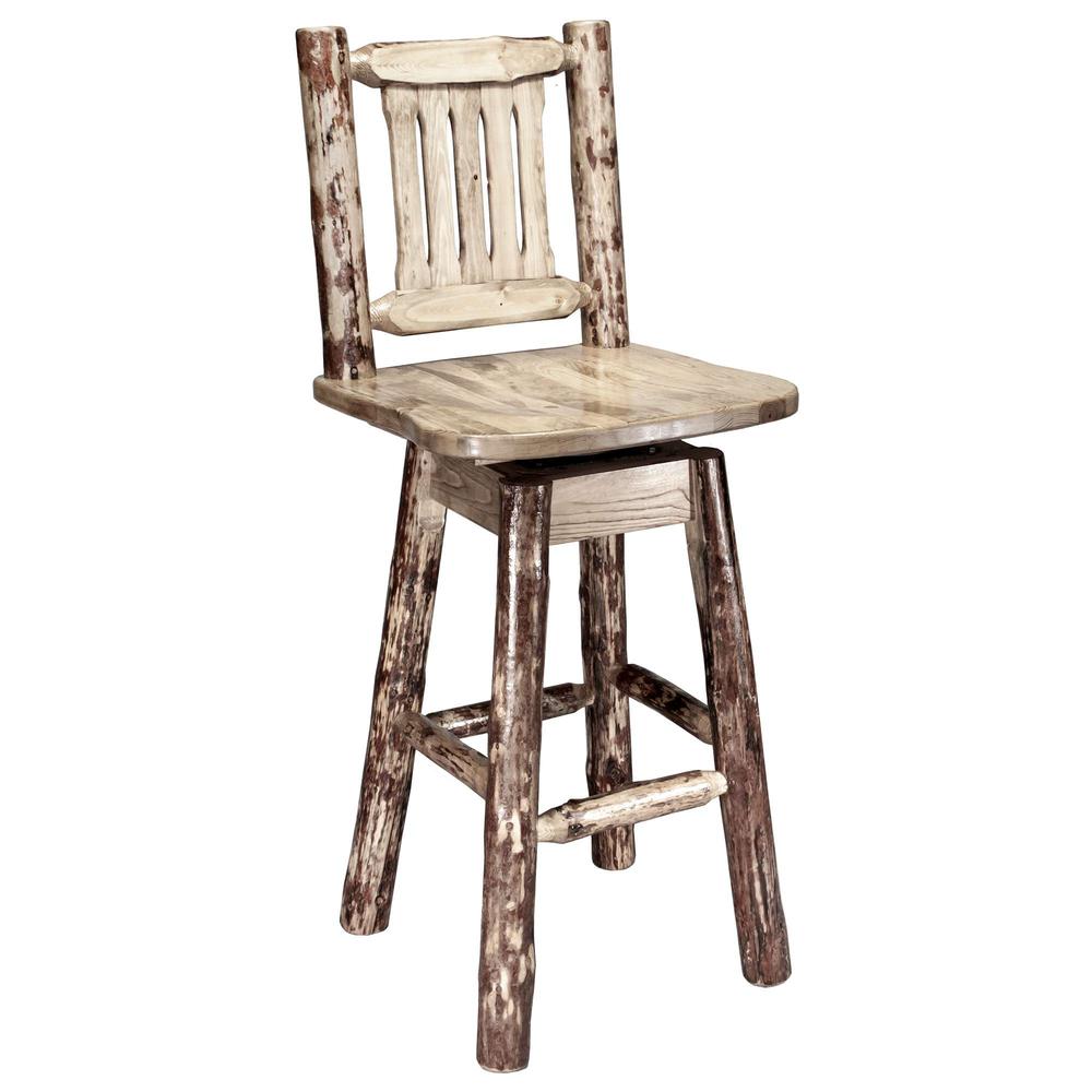 Glacier Country Collection Counter Height Barstool w/ Back & Swivel. Picture 1