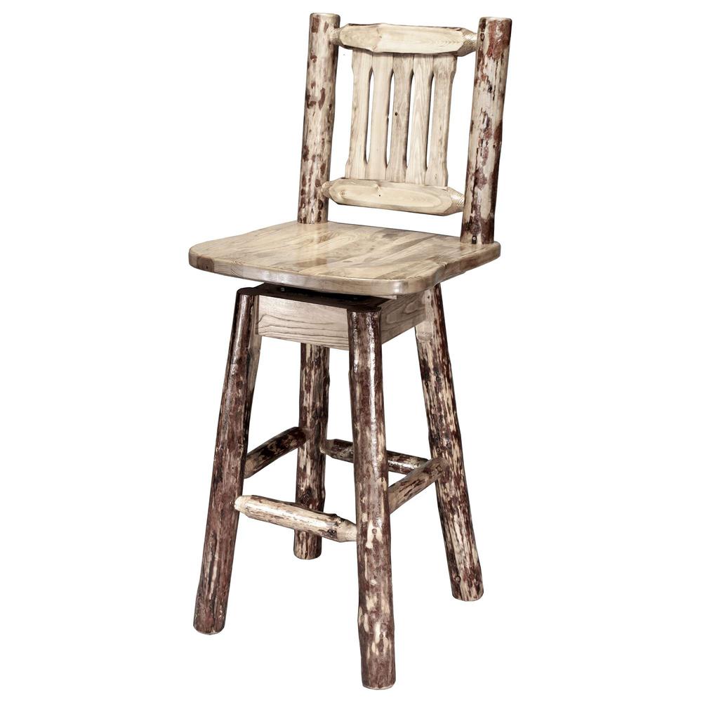 Glacier Country Collection Counter Height Barstool w/ Back & Swivel. Picture 2