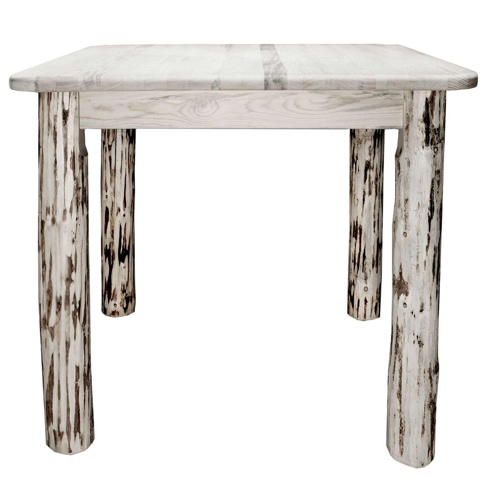 Montana Collection Counter Height Square 4 Post Dining Table, Clear Lacquer Finish. Picture 1