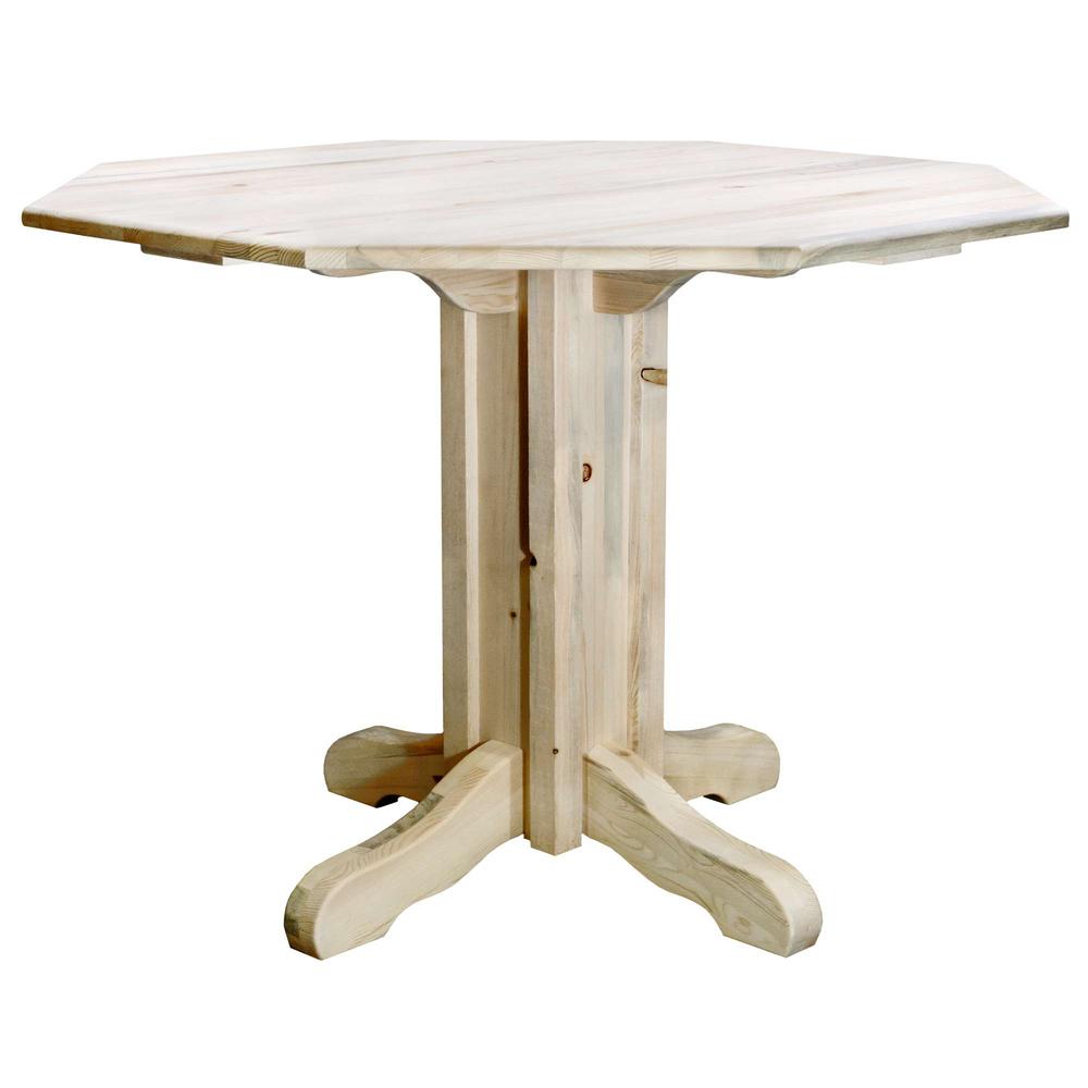 Homestead Collection Center Pedestal Table, Clear Lacquer Finish. Picture 1