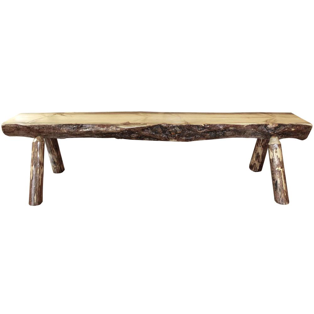 Glacier Country Collection Half Log Bench, 6 Foot. Picture 2