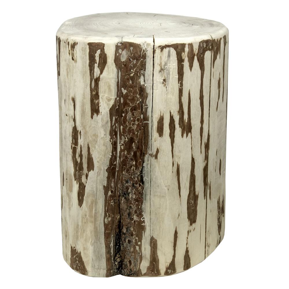 Montana Collection Cowboy Stump, 25" High Occasional Table, Clear Lacquer Finish. Picture 2