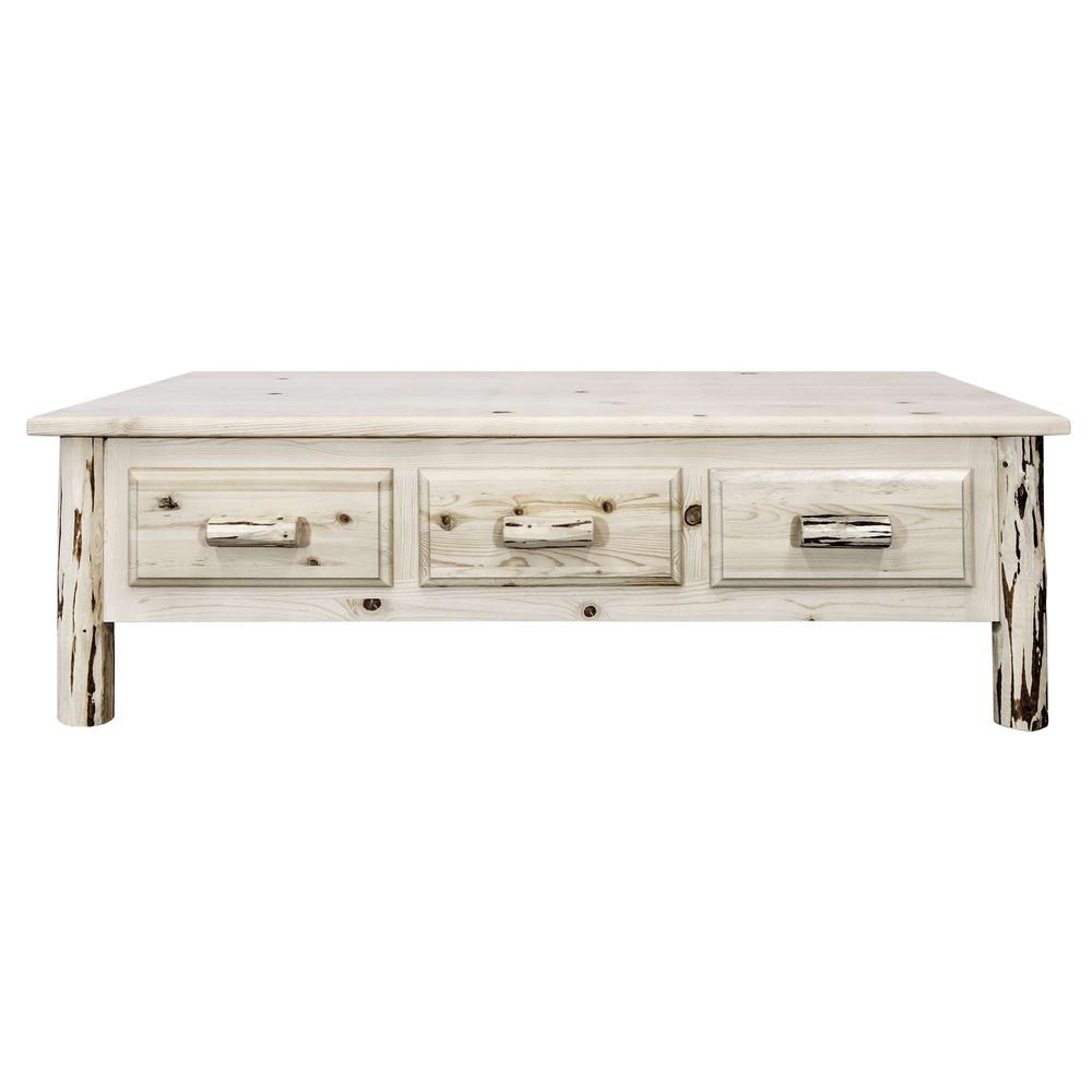 Montana Collection Large Coffee Table w/ 6 Drawers, Clear Lacquer Finish. Picture 2