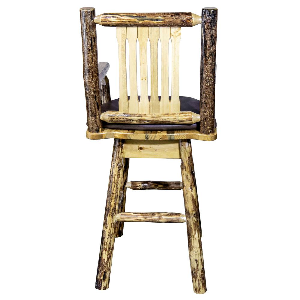 Glacier Country Collection Counter Height Swivel Captain's Barstool - Saddle Upholstery. Picture 5