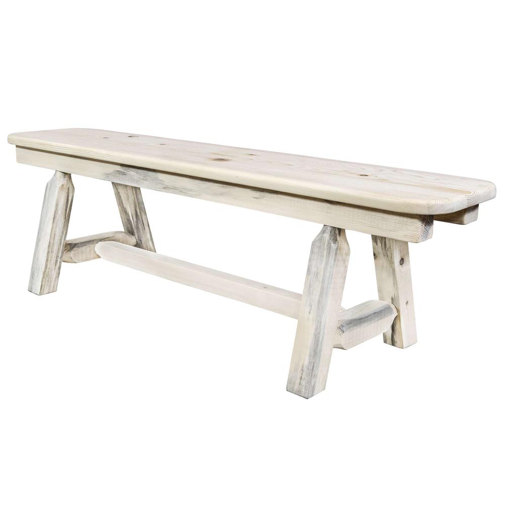 Homestead Collection Plank Style Bench, Clear Lacquer Finish, 5 Foot. Picture 3