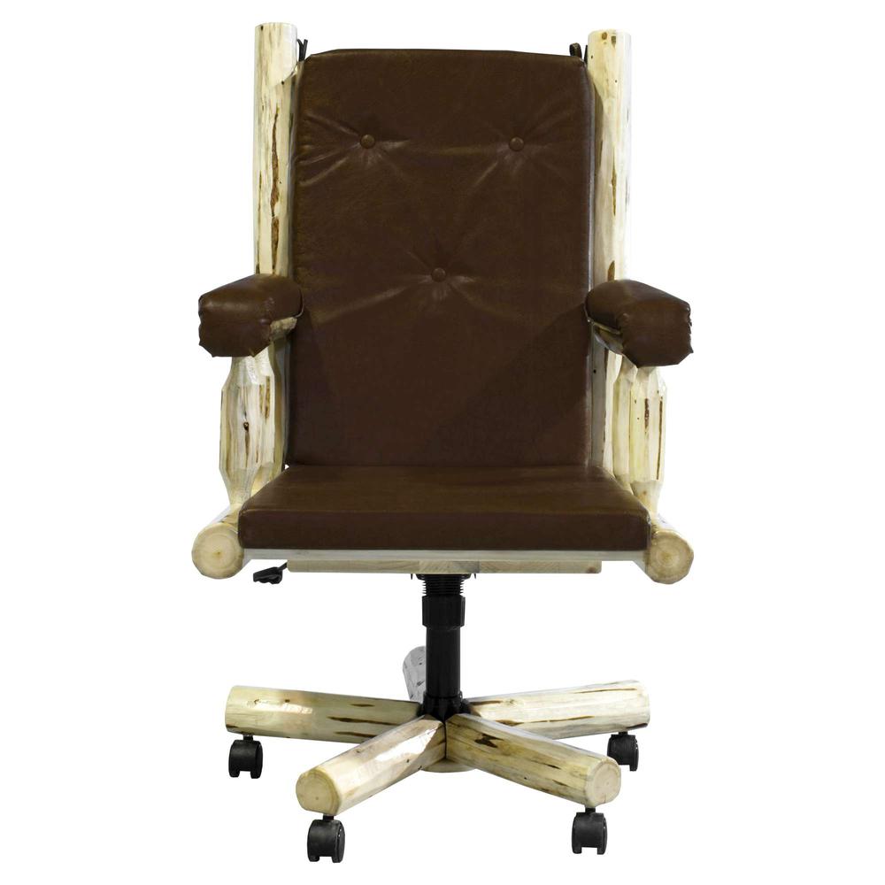 Montana Collection Upholstered Office Chair, Clear Lacquer Finish. Picture 2