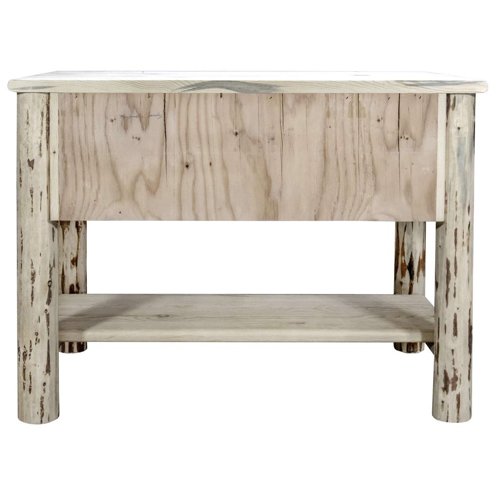Montana Collection Console Table w/ 2 Drawers, Clear Lacquer Finish. Picture 5