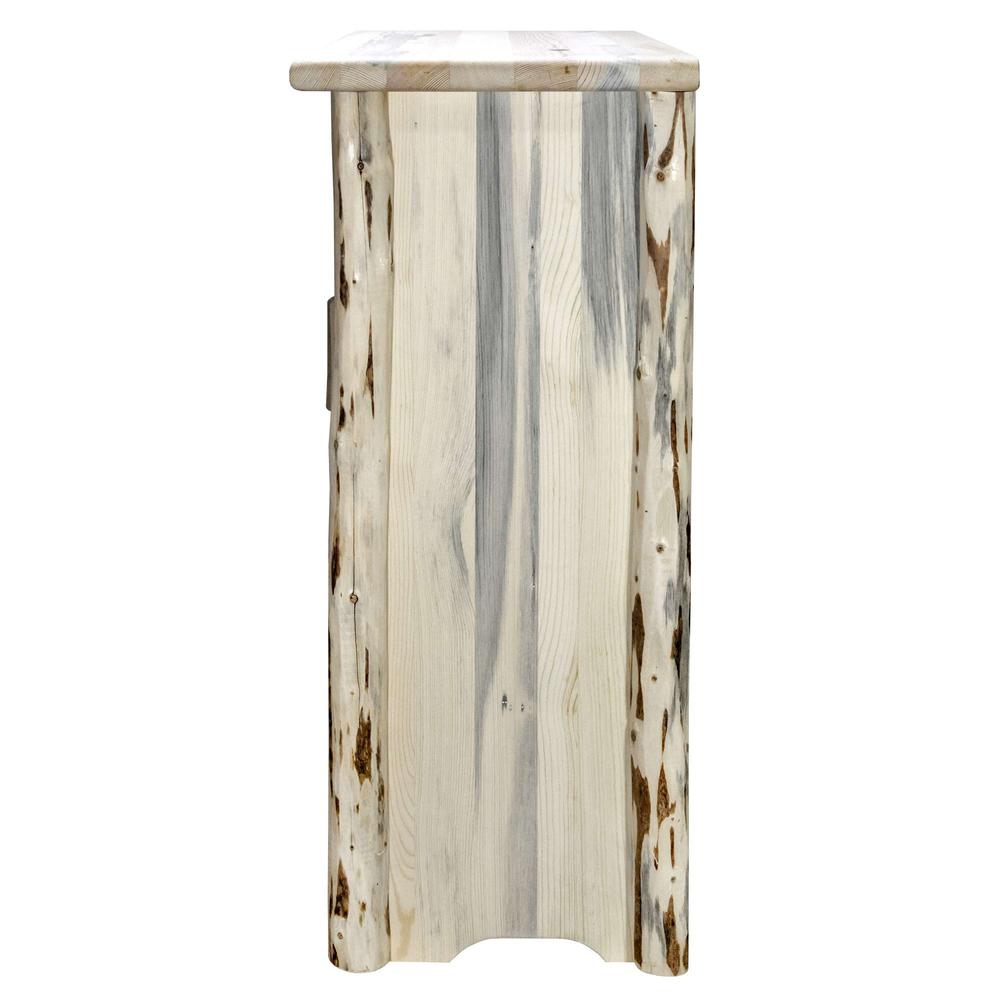 Montana Collection Accent Cabinet w/ Laser Engraved Elk Design, Right Hinged, Clear Lacquer Finish. Picture 5