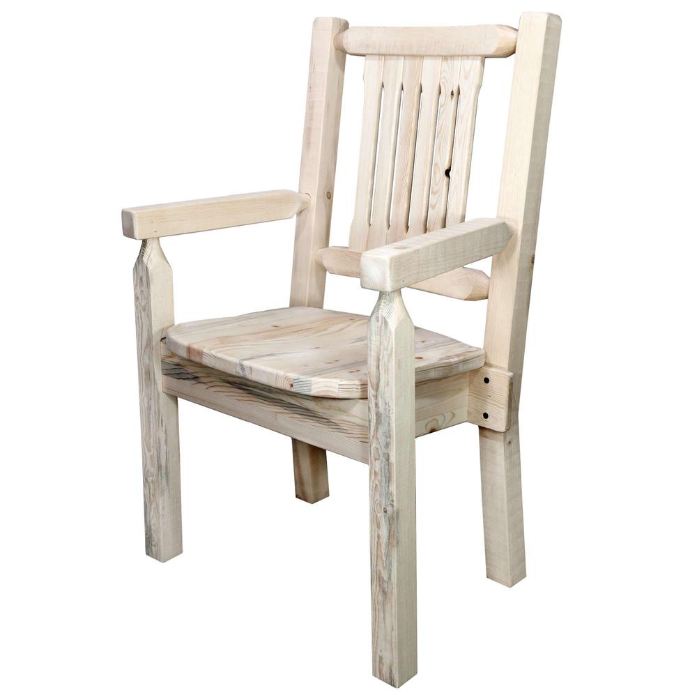 Homestead Collection Captain's Chair, Clear Lacquer Finish w/ Ergonomic Wooden Seat. Picture 2