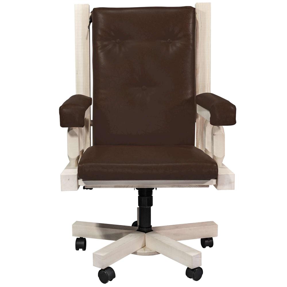 Homestead Collection Upholstered Office Chair, Clear Lacquer Finish. Picture 2