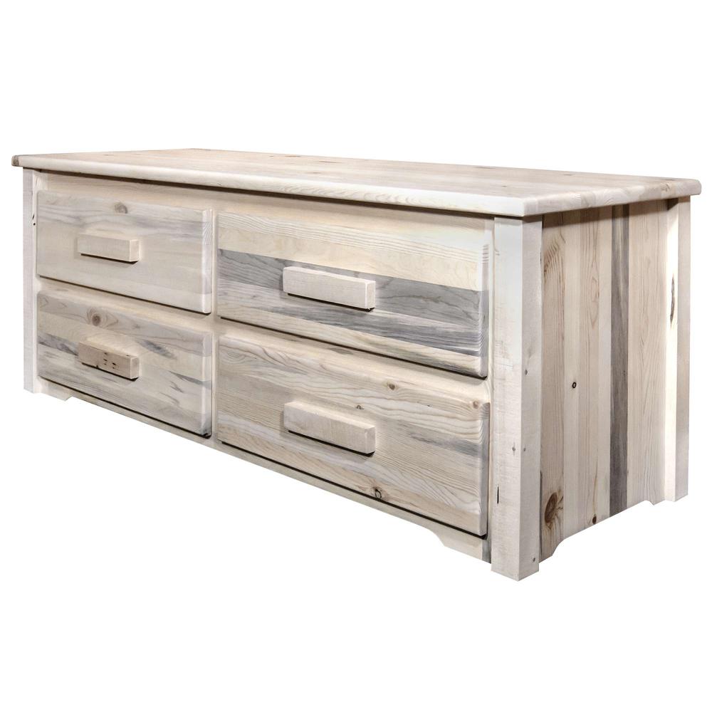 Homestead Collection 4 Drawer Sitting Chest, Clear Lacquer Finish. Picture 3