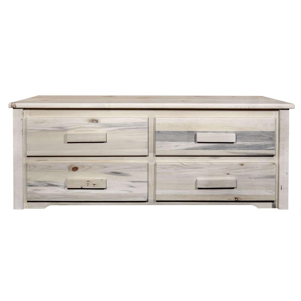 Homestead Collection 4 Drawer Sitting Chest, Clear Lacquer Finish. Picture 2
