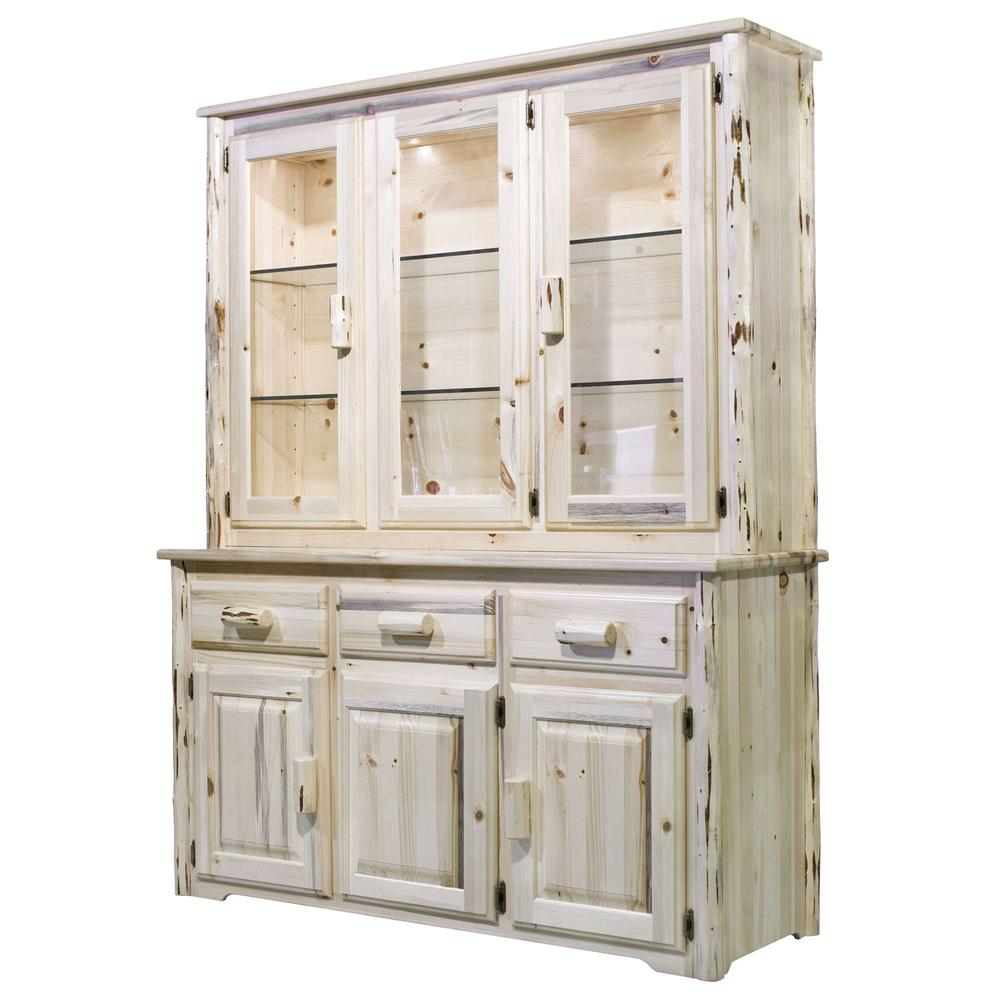 Montana Collection China Hutch, Clear Lacquer Finish. Picture 2
