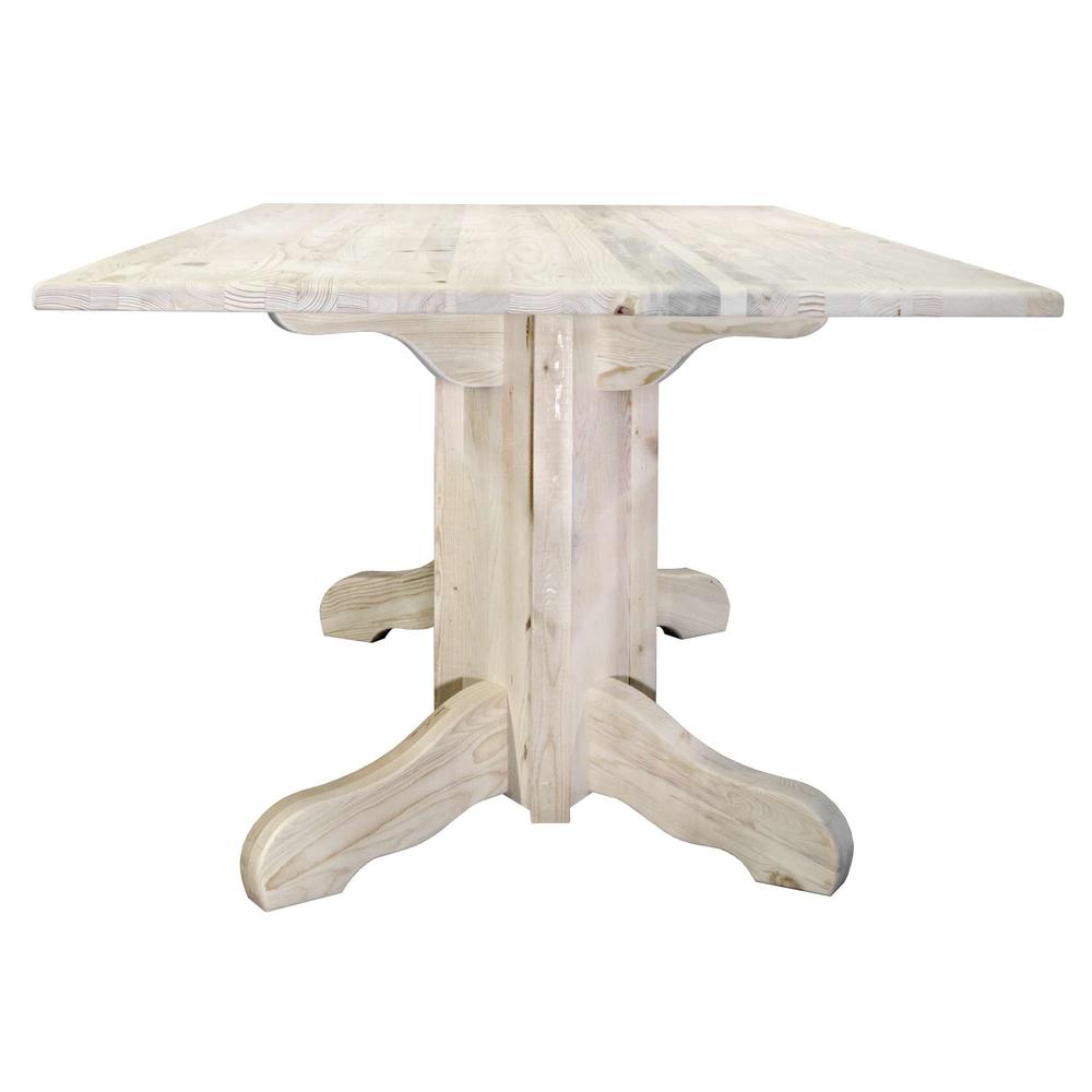 Homestead Collection Double Pedestal Dining Table, Clear Lacquer Finish. Picture 4