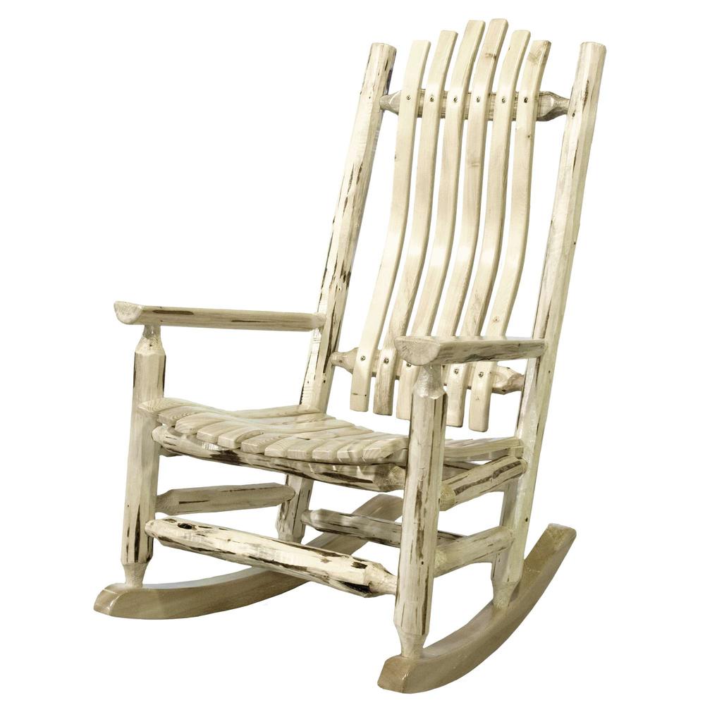 Montana Collection Adult Log Rocker, Clear Lacquer Finish. Picture 3