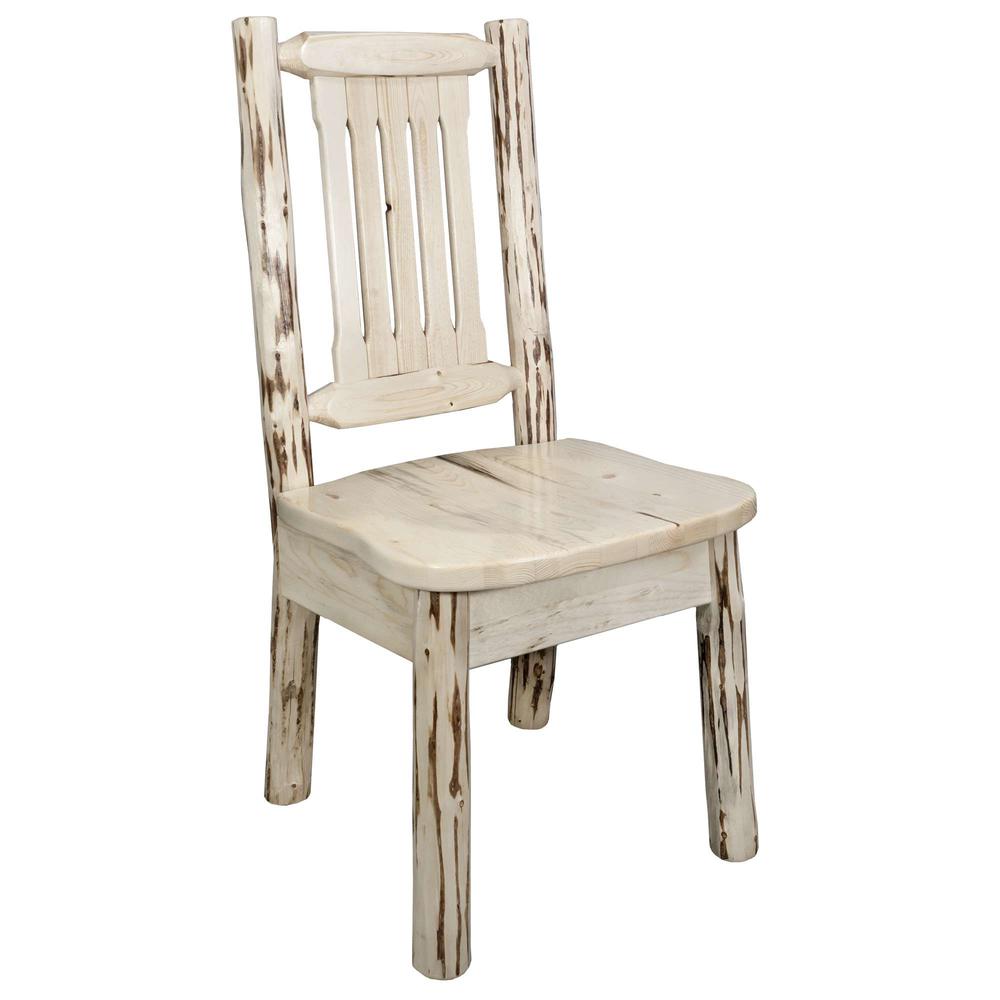Montana Collection Side Chair, Clear Lacquer Finish w/ Ergonomic Wooden Seat. Picture 1