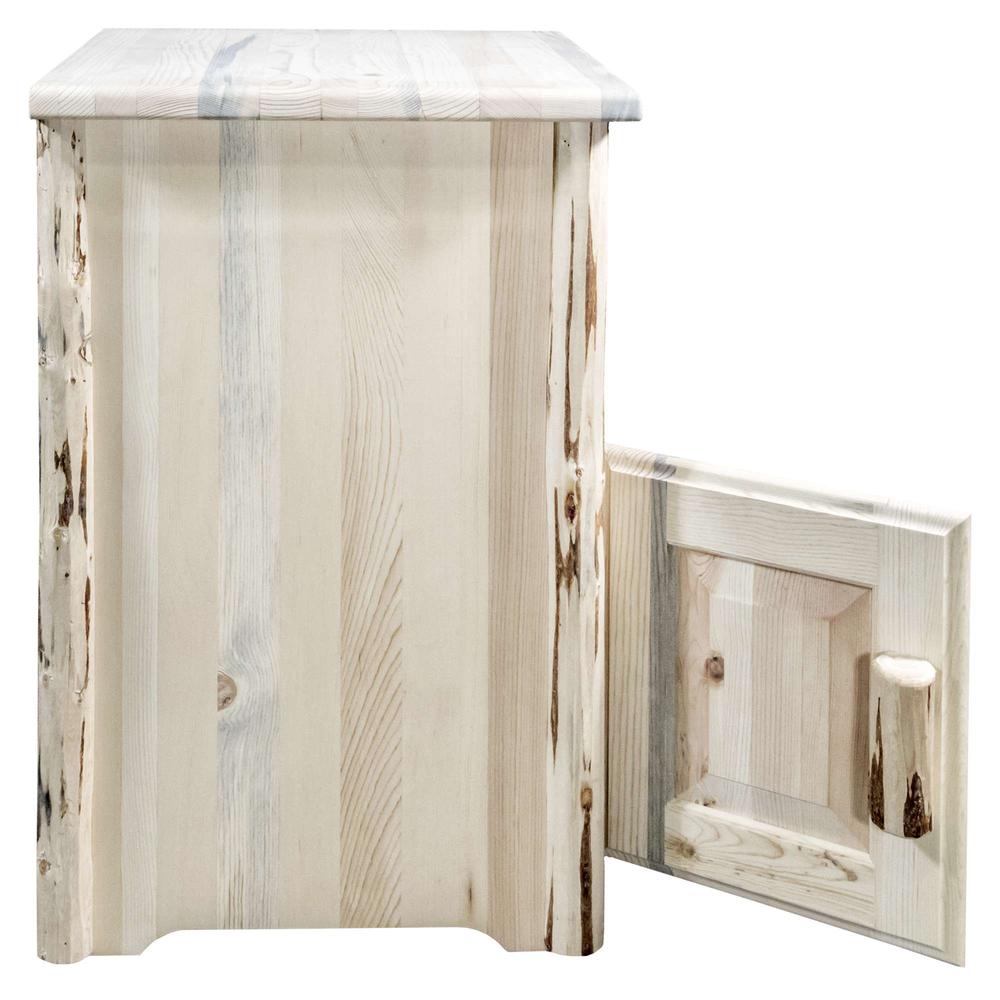 Montana Collection End Table w/ Door, Left Hinged, Clear Lacquer Finish. Picture 3