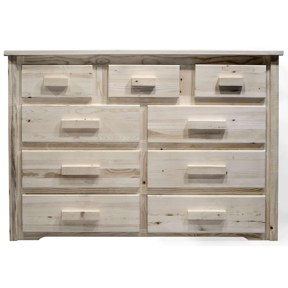 Homestead Collection 9 Drawer Dresser, Clear Lacquer Finish. Picture 2