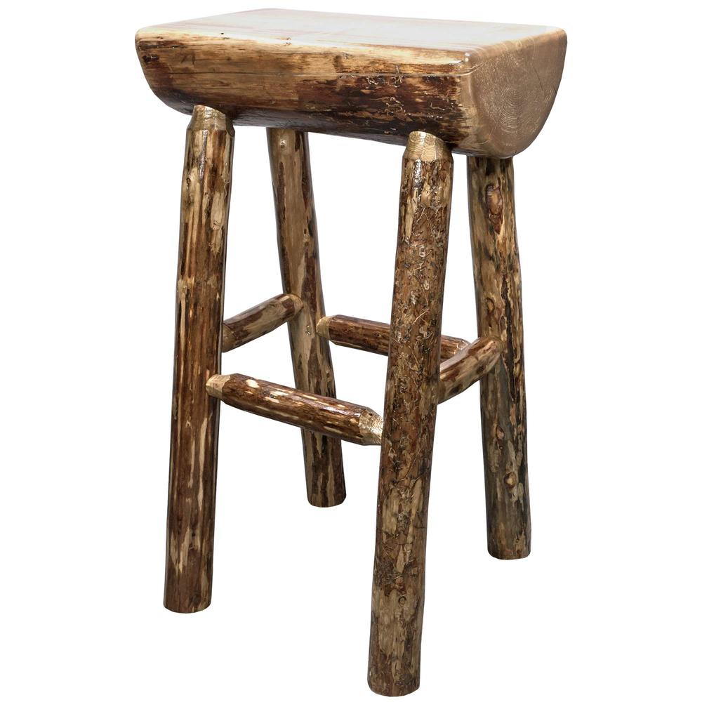 Glacier Country Collection Counter Height Half Log Barstool,. Picture 1