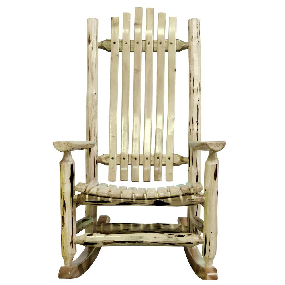 Montana Collection Adult Log Rocker, Clear Lacquer Finish. Picture 2