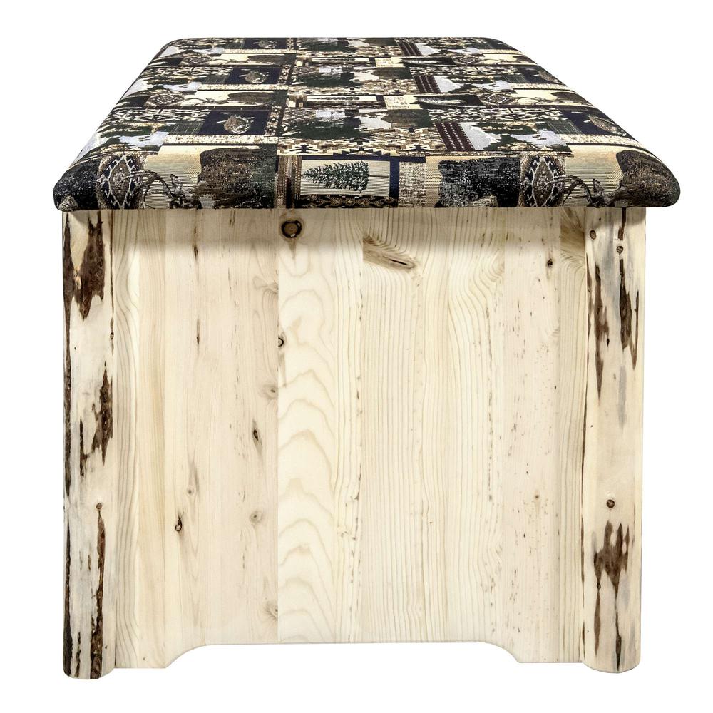 Montana Collection Small Blanket Chest, Woodland Upholstery, Clear Lacquer Finish. Picture 5