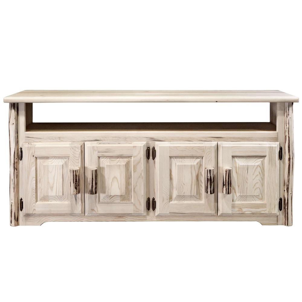 Montana Collection Television Stand, Clear Lacquer Finish. Picture 2