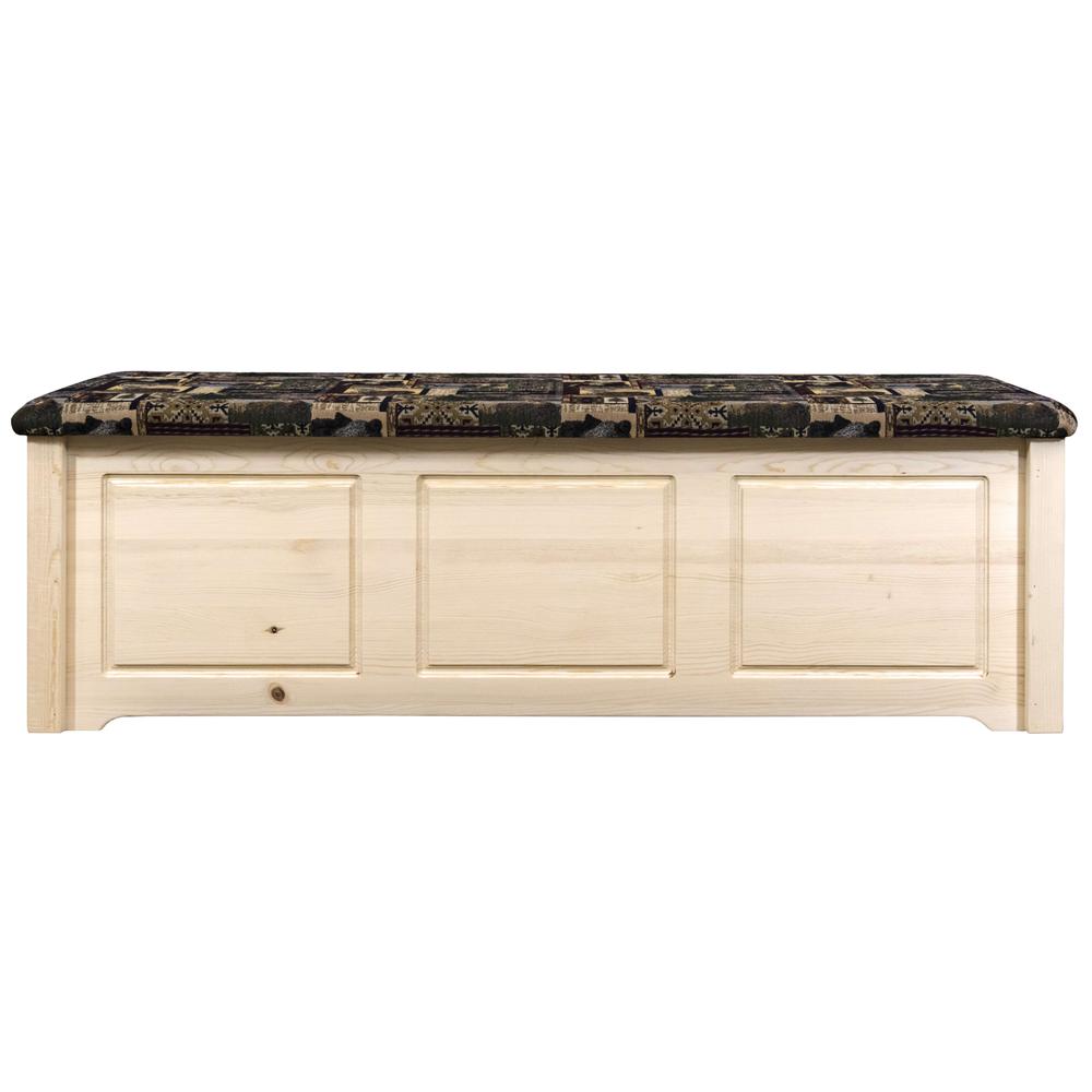Homestead Collection Blanket Chest, Woodland Upholstery, Clear Lacquer Finish. Picture 2