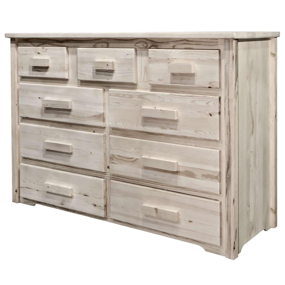Homestead Collection 9 Drawer Dresser, Clear Lacquer Finish. Picture 3