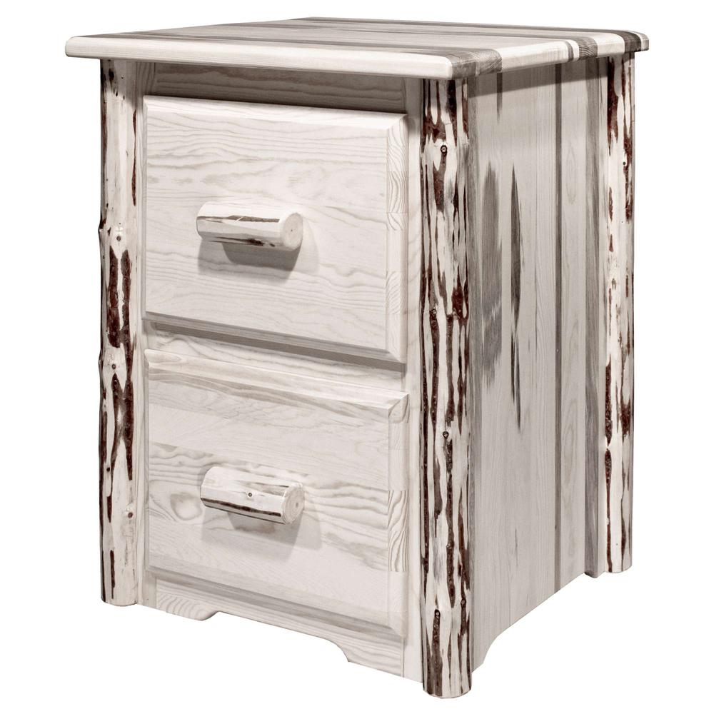 Montana Collection 2 Drawer File Cabinet, Clear Lacquer Finish. Picture 2