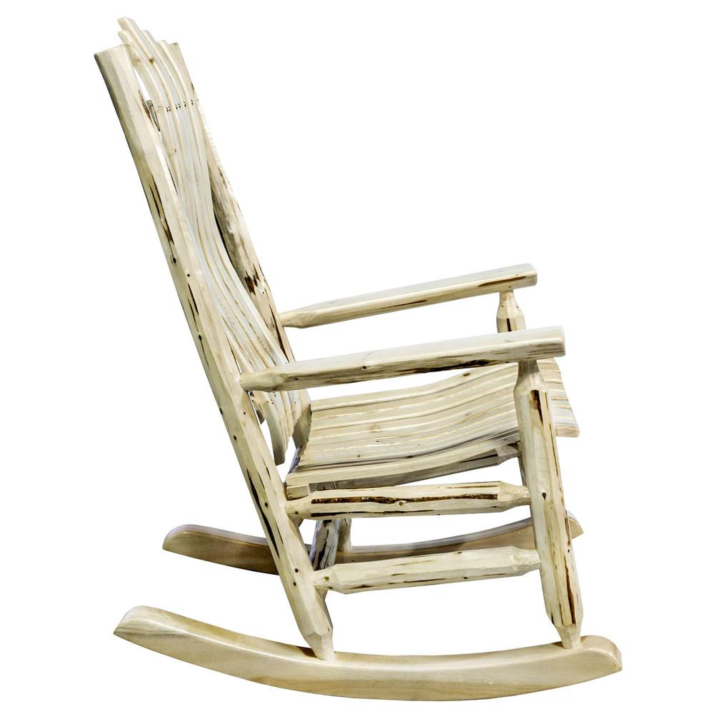 Montana Collection Adult Log Rocker, Clear Lacquer Finish. Picture 4