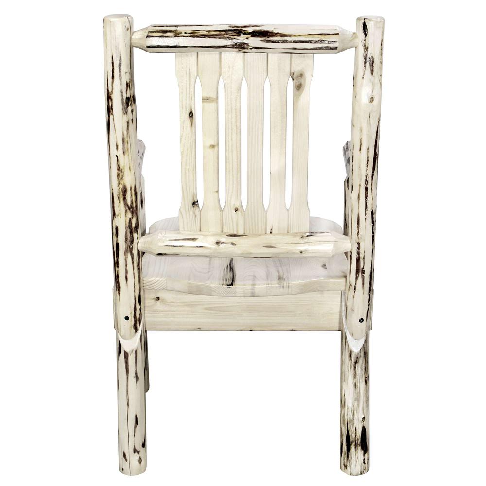 Montana Collection Captain's Chair, Clear Lacquer Finish w/ Ergonomic Wooden Seat. Picture 5