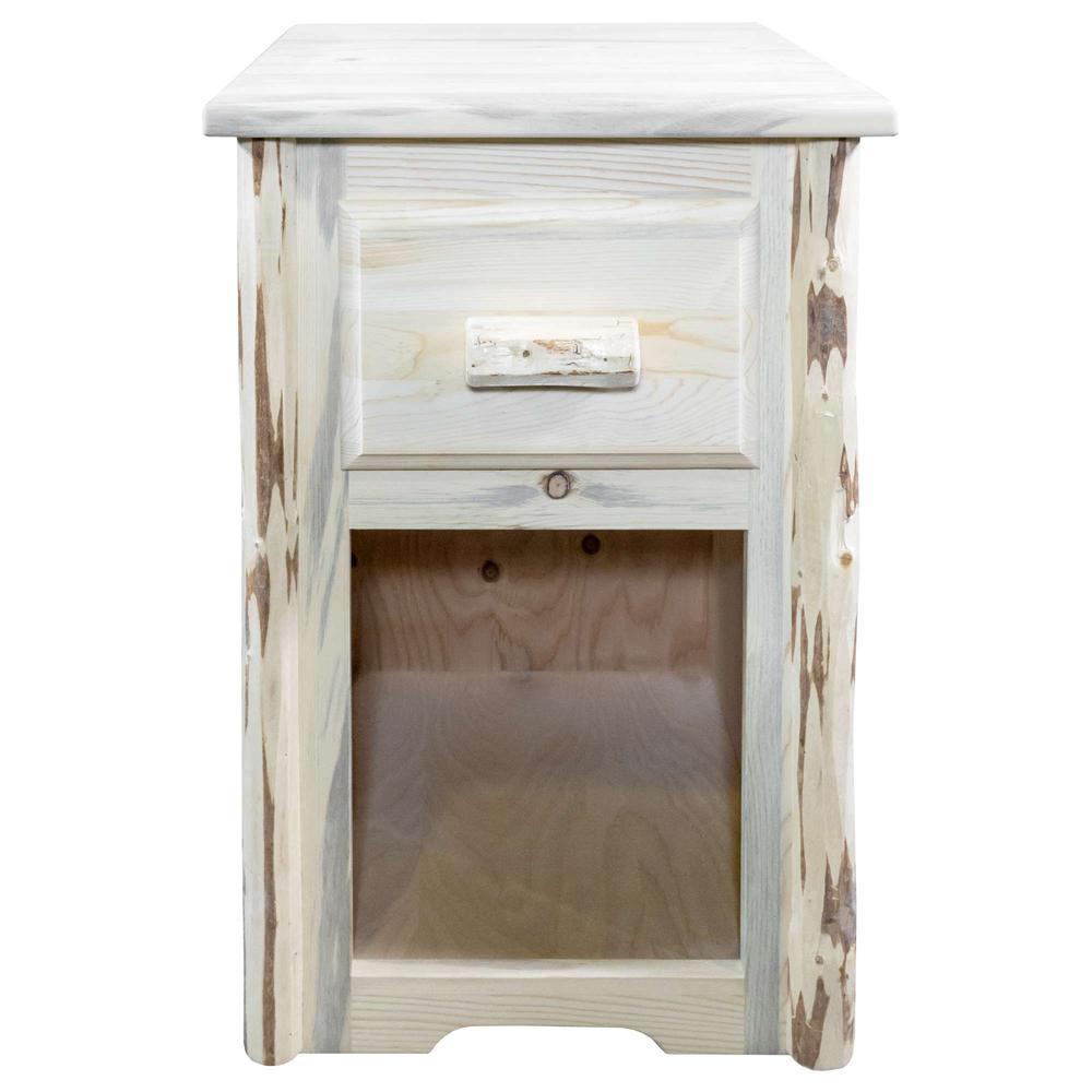 Montana Collection End Table w/ Drawer, Clear Lacquer Finish. Picture 2