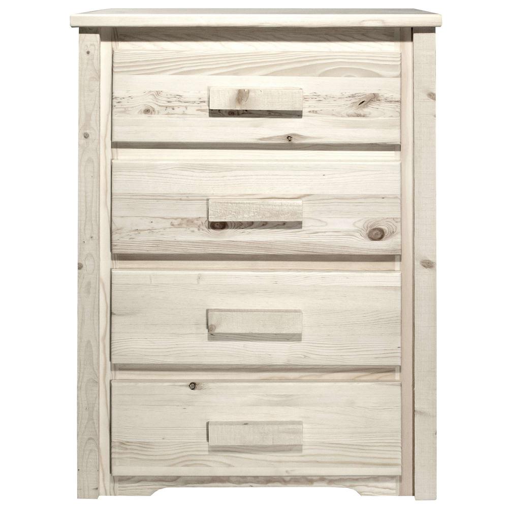 Homestead Collection 4 Drawer Chest of Drawers, Clear Lacquer Finish. Picture 2