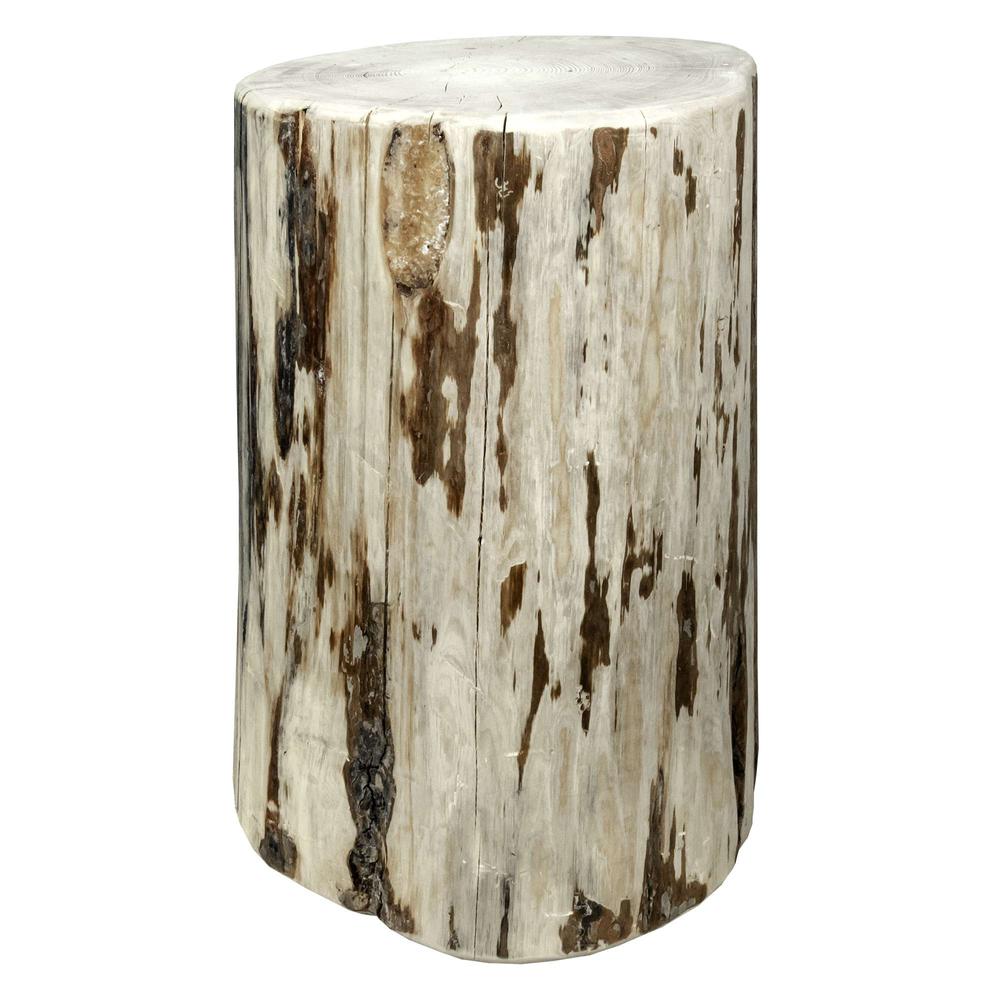 Montana Collection Cowboy Stump, 25" High Occasional Table, Clear Lacquer Finish. Picture 3