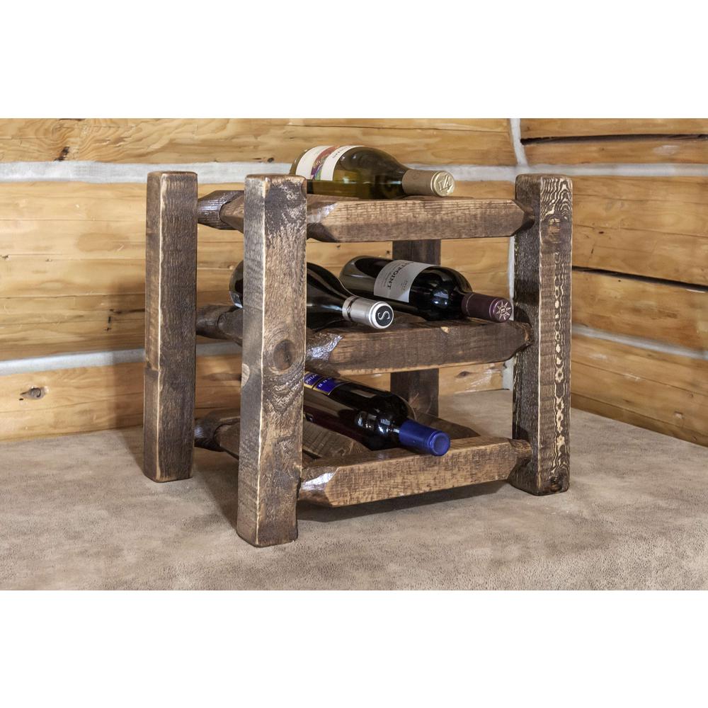 Homestead Collection Countertop Wine Rack, Stain & Clear Lacquer Finish. Picture 2