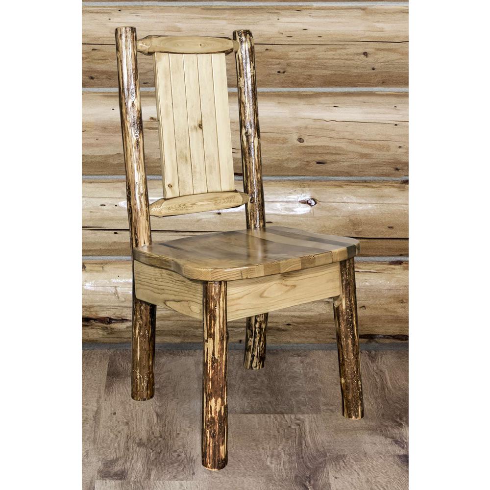 Glacier Country Collection Side Chair w/ Laser Engraved Bronc Design. Picture 8