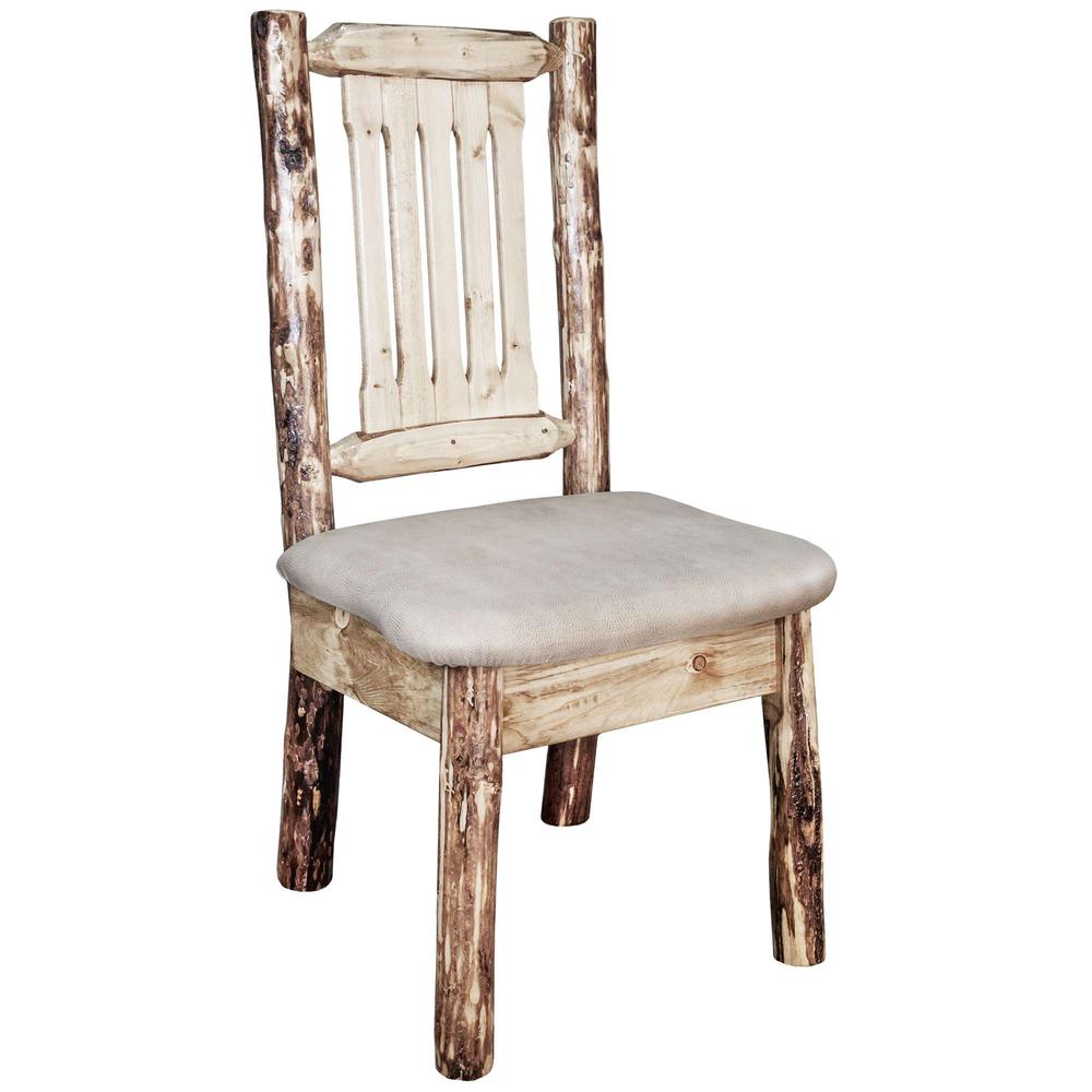 Glacier Country Collection Side Chair w/ Upholstered Seat, Buckskin Pattern. Picture 1