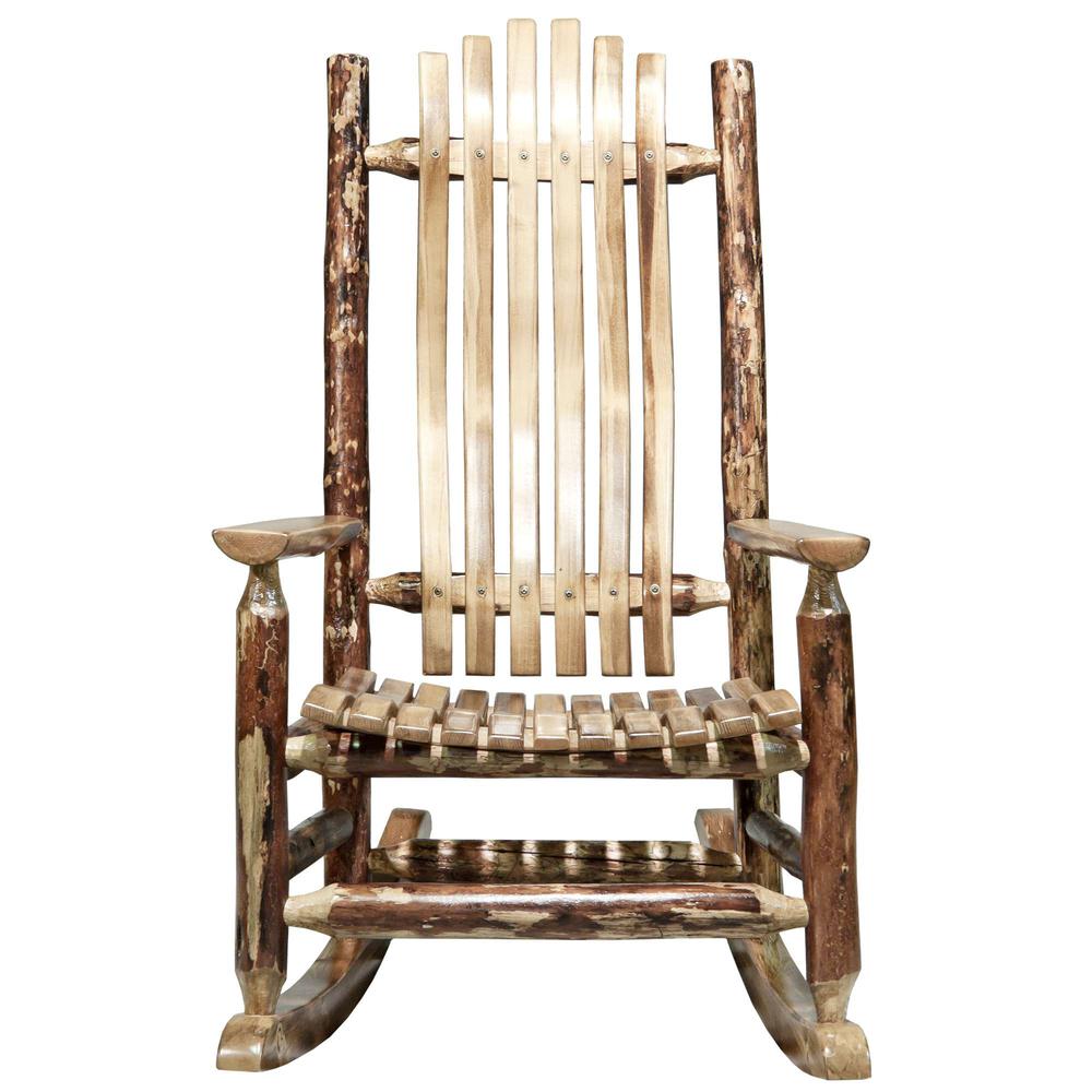 Glacier Country Collection Adult Log Rocker. Picture 2