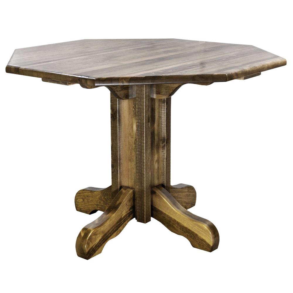 Homestead Collection Center Pedestal Table, Stain & Clear Lacquer Finish. Picture 1