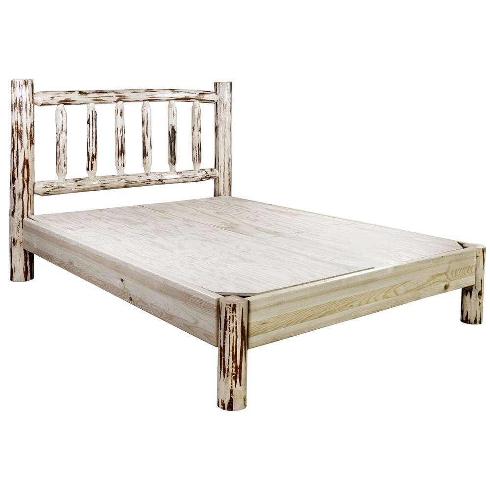 Montana Collection Full Platform Bed, Clear Lacquer Finish. Picture 5