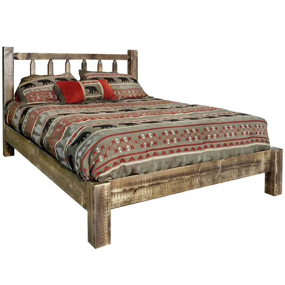 Homestead Collection California King Platform Bed, Stain & Clear Lacquer Finish. Picture 1