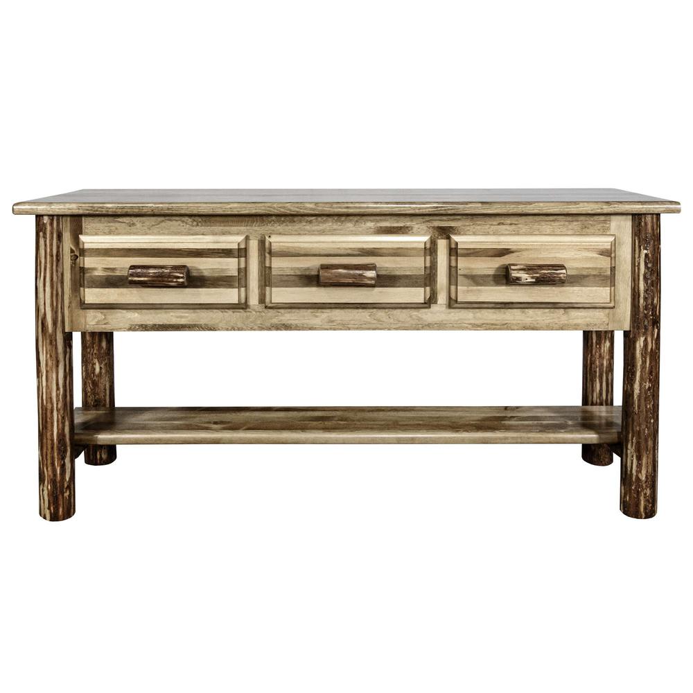 Glacier Country Collection Console Table w/ 3 Drawers. Picture 2