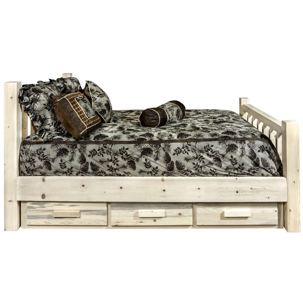 Homestead Collection King Bed w/ Storage, Ready to Finish. Picture 4