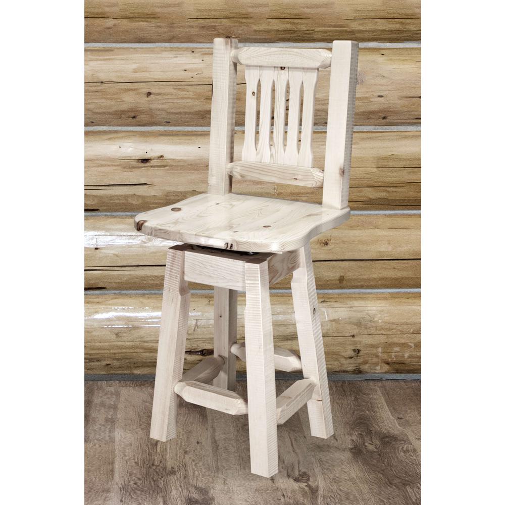 Homestead Collection Counter Height Barstool w/ Back & Swivel, Ready to Finish. Picture 4