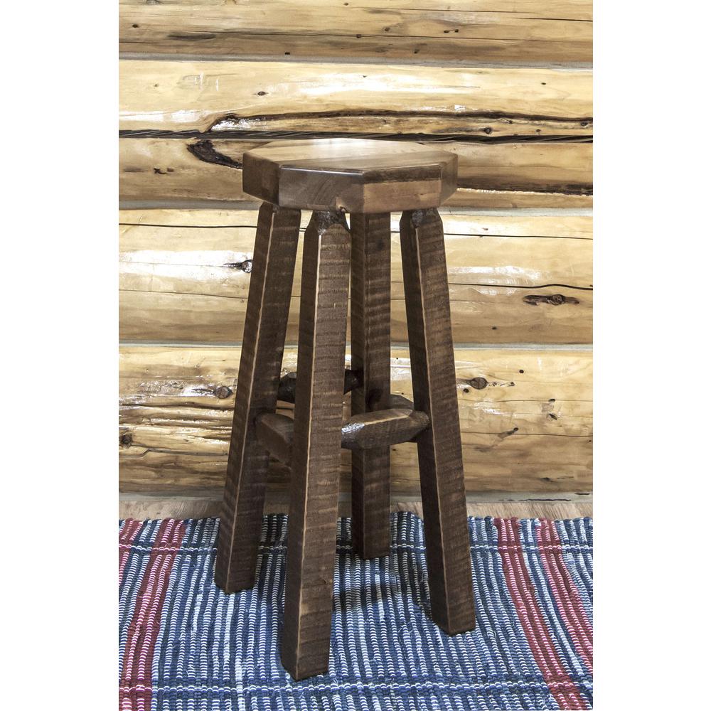 Homestead Collection Backless Barstool, Stain & Clear Lacquer Finish. Picture 3