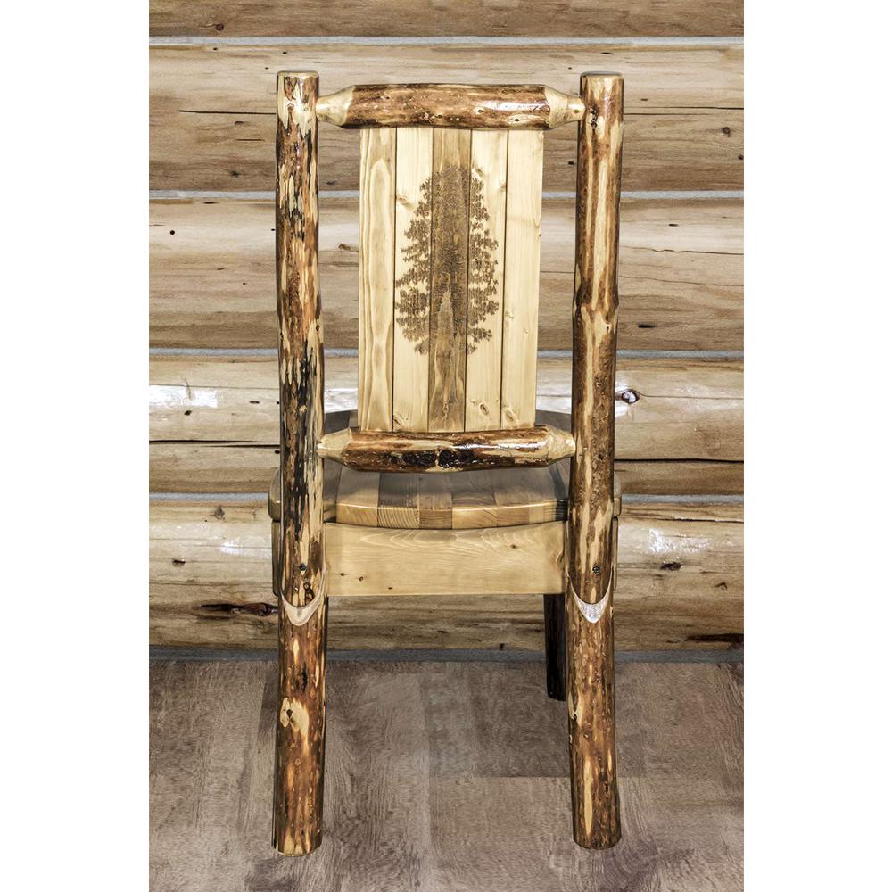 Glacier Country Collection Side Chair w/ Laser Engraved Pine Tree Design. Picture 7