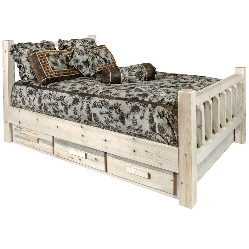 Homestead Collection California King Bed w/ Storage, Ready to Finish. Picture 1